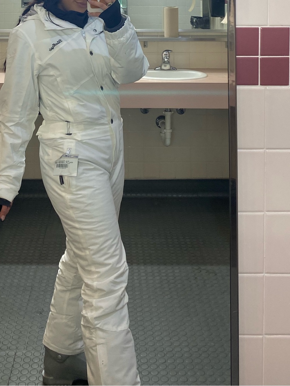 White Women's Insulated Ski Jacket - Picture 3 of 3